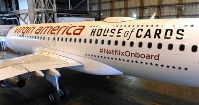 Netflix and Virgin America now offer streaming video entertainment aboard certain Via Sat-equipped flights