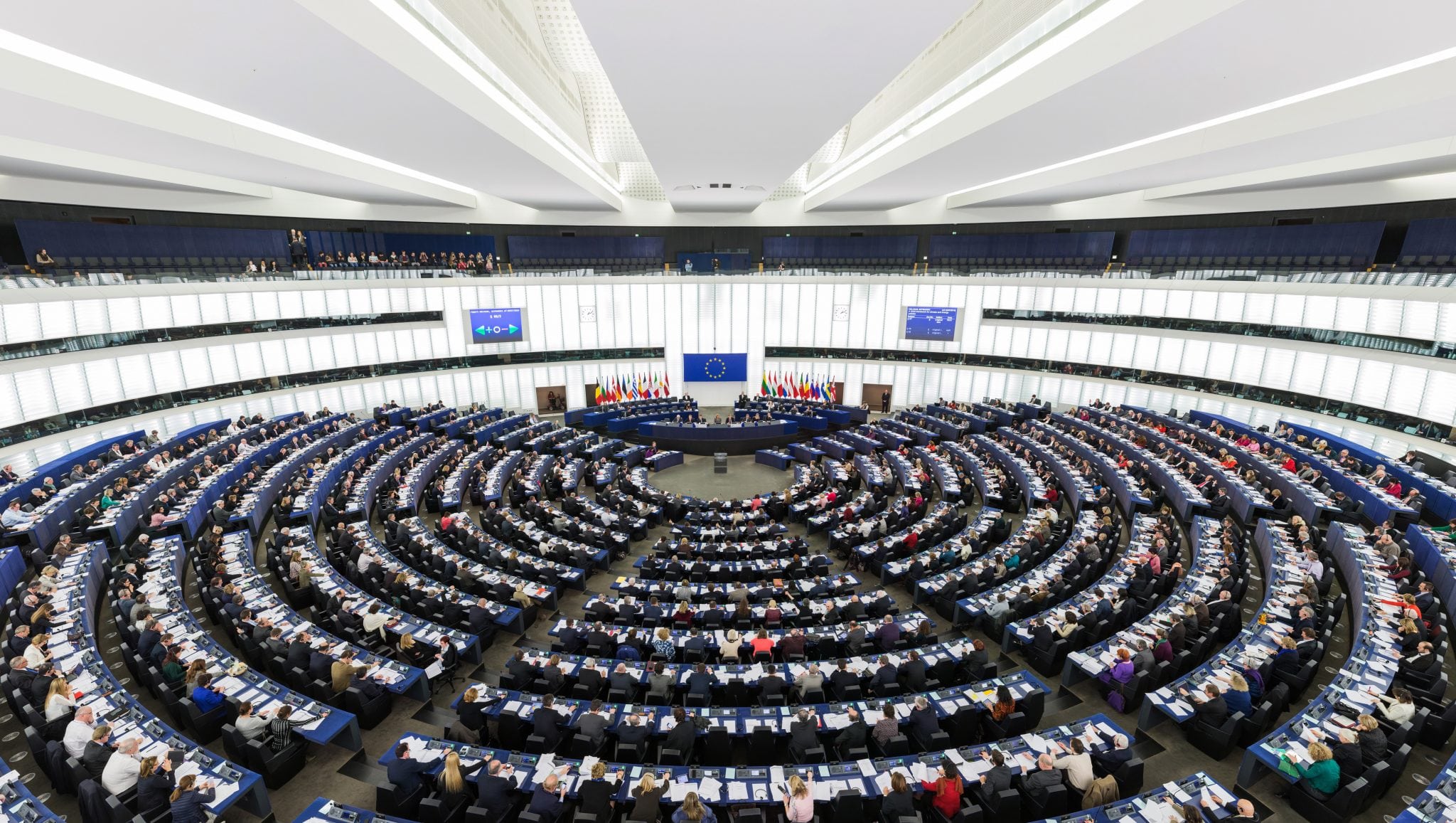 The European ParliamentÃ¢â¬â¢s hemicycle (debating chamber) during a plenary session in Strasbourg