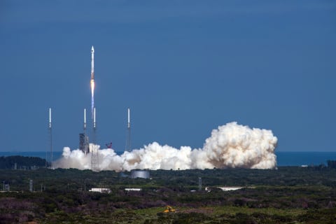 Launch of the Atlas V rocket carrying the GPS 11F-11 satellite for the U.S. Air Force