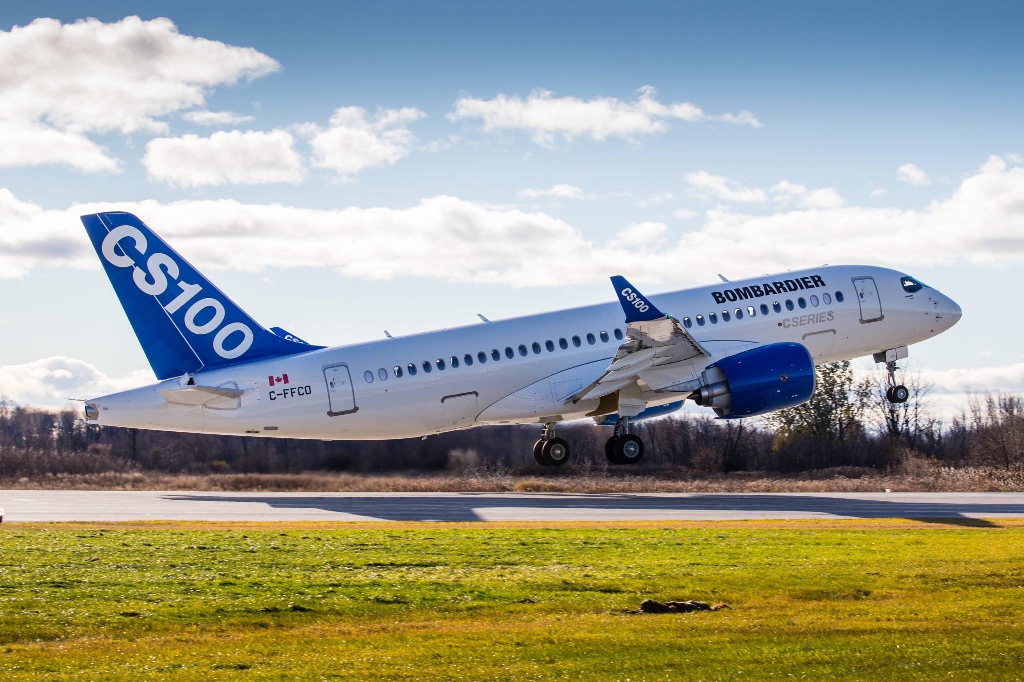 Bombardiers newly certified CS100 aircraft