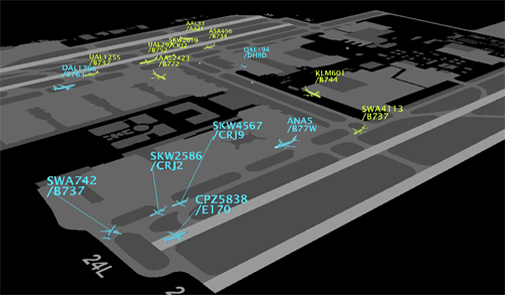 Rendering of airport surface operations