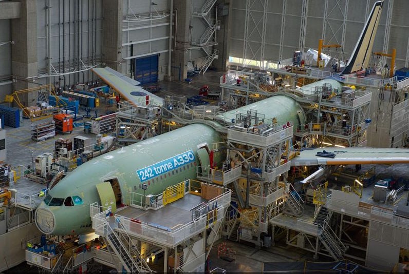 Airbus is raising the production rate of its A330 family from six to seven aircraft a month