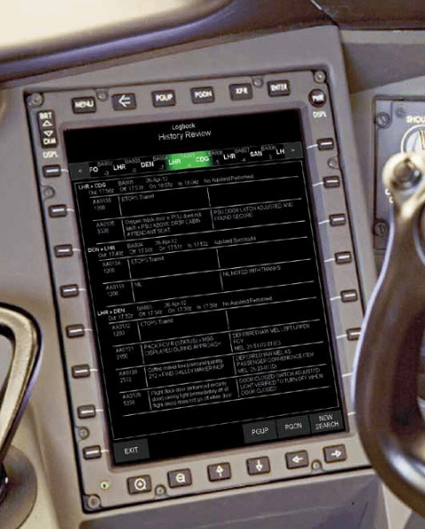 Electronic logbook in cockpit