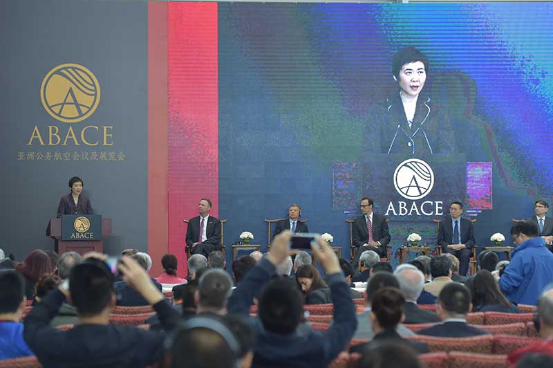 Fang Liu, ICAO Secretary General, highlights the impact of business aviation in Asia during her keynote speech at ABACE2016