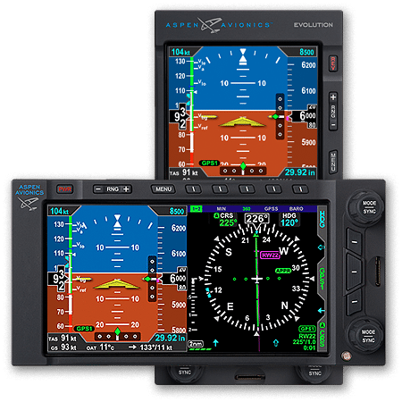 Aspen Avionics Evolution Backup Display