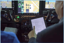 Pilot in cockpit