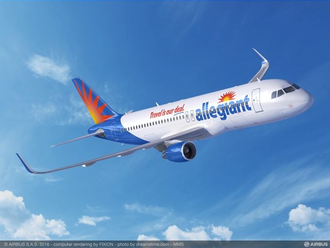 A320ceo with Allegiant livery, rendering