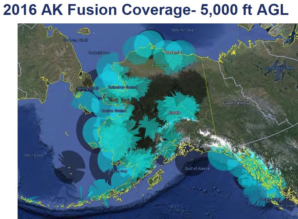 Alaska ADS-B coverage at 5000 ft