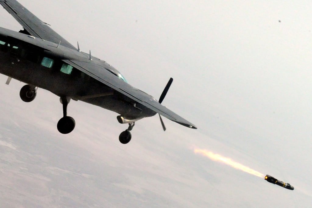 Iraqi Cessna AC-208B Fires Hellfire missile