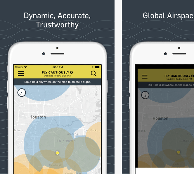 Airmap app on smartphone