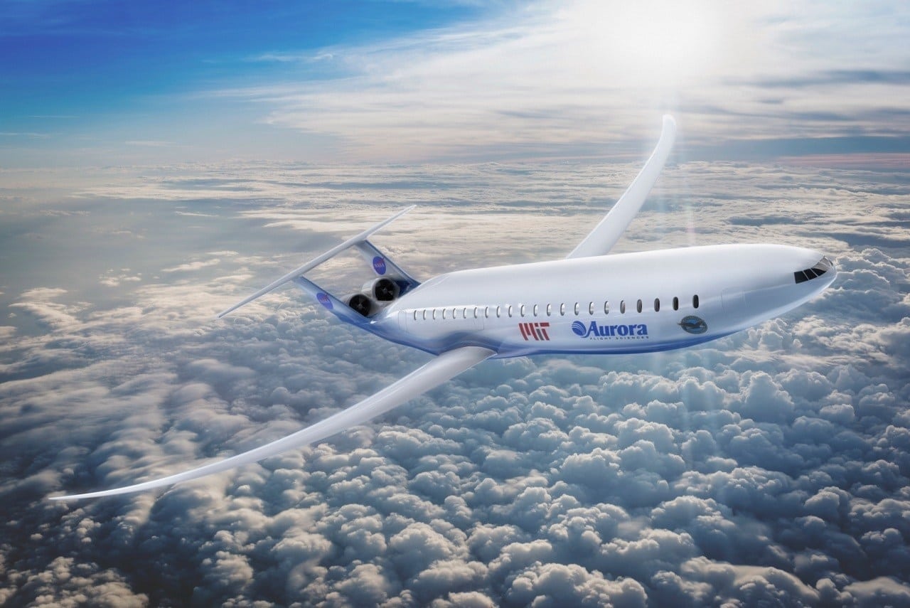 Aurora's D8 ultra-efficient commercial aircraft mock-up