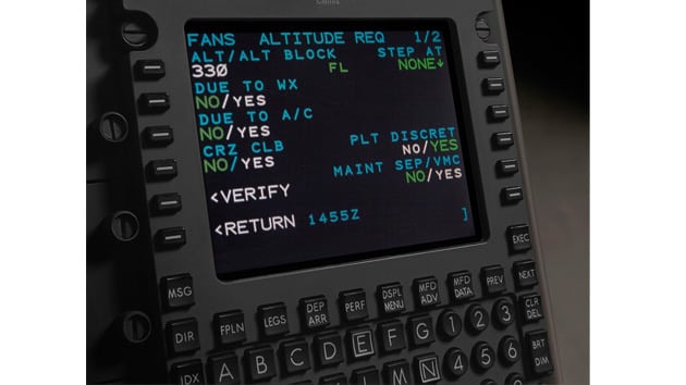 Rockwell Collins FANS 1/A solution for the Falcon 2000 and 2000EX provides access to preferred wind-efficient routes over oceanic regions where FANS is used.