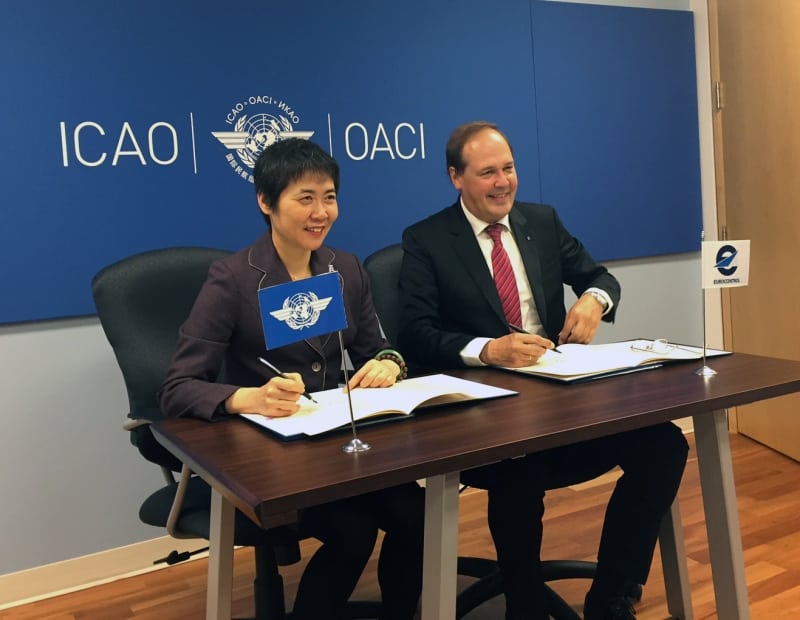 From left: Dr Fang Liu, Secretary General of the International Civil Aviation Organization (ICAO), and Frank Brenner, Director General of Eurocontrol