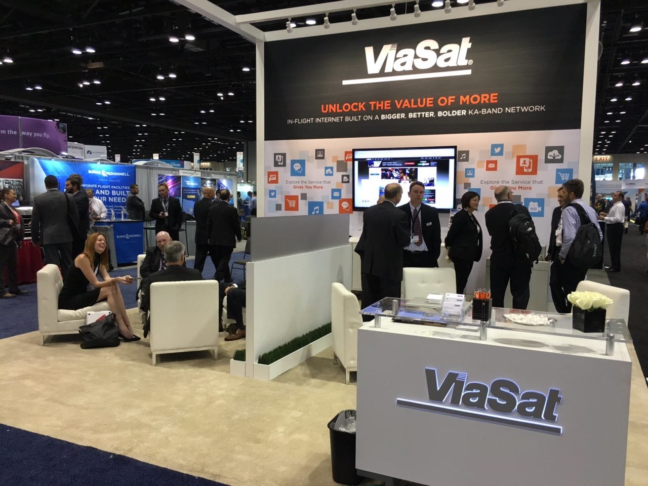 ViaSat’s booth at NBAA