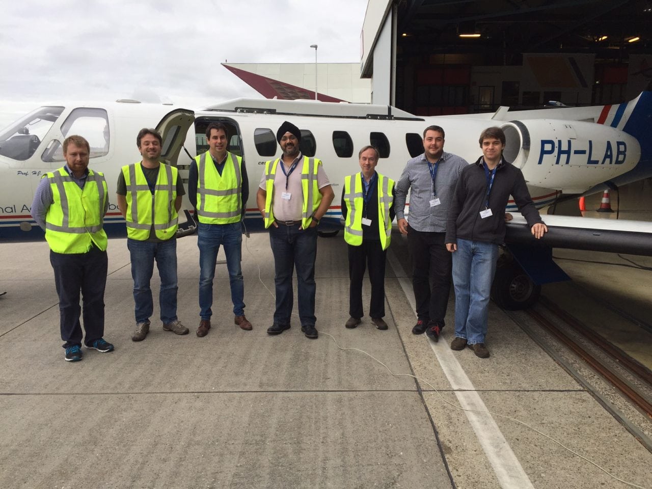 Team members from Inmarsat, the European Space Agency (ESA) and Honeywell during recent test flights for the Iris Precursor air traffic modernization project. Photo: Inmarsat