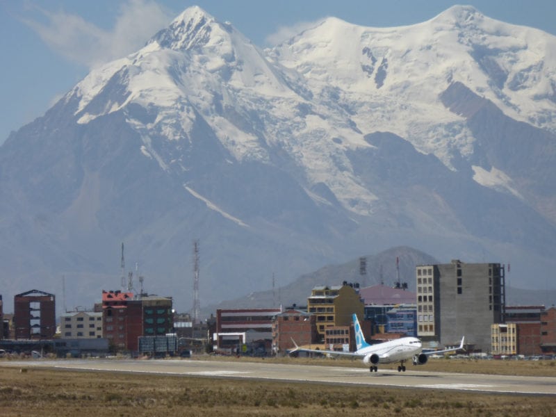 Teledyne Technologies is the sole source provider of data acquisition technology on the Boeing 737 MAX, pictured here performing high altitude flight testing in high altitude flight testing in La Paz, Bolivia last year. Photo: Boeing.