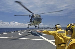 Lynx helicopter from Dutch Navy landing