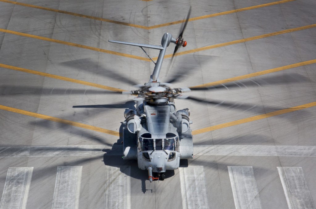 The CH-53K King Stallion lands after a test flight in West Palm Beach, Fla. on March 22, 2017. Lockheed Martin announced the CH-53K King Stallion passed its Defense Acquisition Board assessment that approved for the aircraft to begin low-rate initial production on April 4, 2017. The CH-53K will be considered the most powerful helicopter in the Department of Defense and is scheduled to completely replace the CH-53E Super Stallion by 2030. (U.S. Marine Corps photo by Lance Cpl. Molly Hampton)