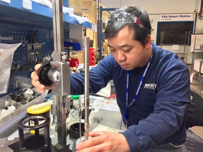 A technician inside the Kaney Aerospace manufacturing facility. Photo: Kaney Aerospace.