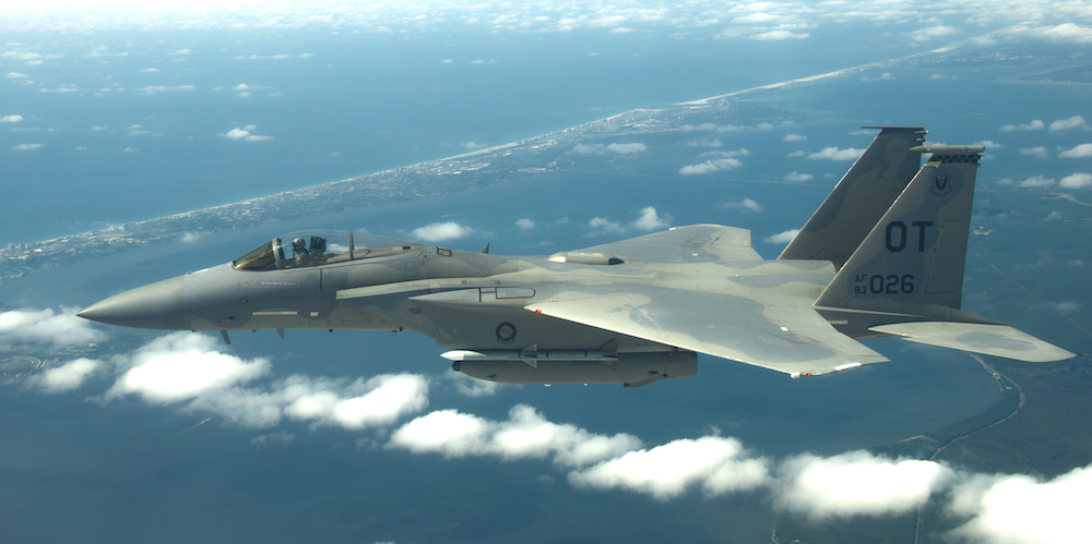 Major Ric Turner, F-15 Strike Eagle Pilot with the 40th Flight Test Squadron, Eglin AFB, FL flew a test mission with the Talon HATE Pod, MSN 0022, JON AHZB0129 on an F-15 Strike  Eagle on October 01, 2015. (U.S. Air Force photos by Senior Airman Brandi Hansen) Released By: Mr. Kevin Gaddie 96th Test Wing DSN 882-3915