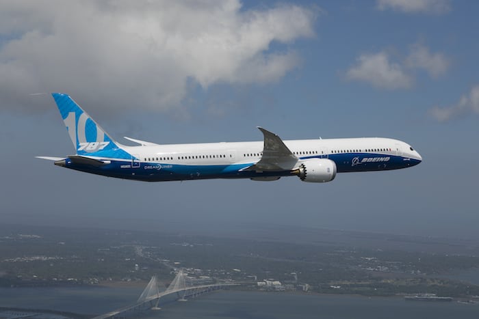 787-10 First Flight. Photo: Boeing.