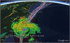 WxOps weather information displayed over Google Earth. Photo: WxOps.