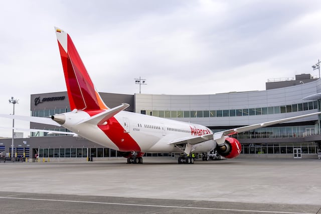 Boeing delivered its 500th 787 Dreamliner, pictured here, to Colombian carrier Avianca last year. Photo: Boeing.