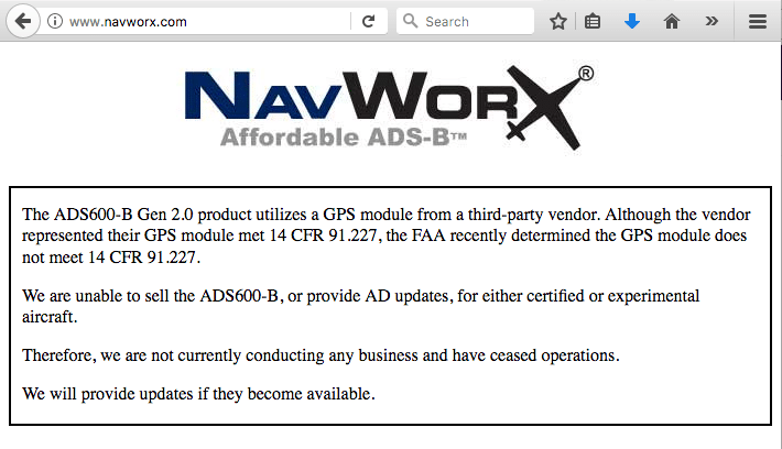 Screenshot taken Oct. 20, 2017, from navworx.com