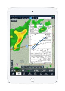 Pilot situational awareness "improved" by SD and ForeFlight data integration. Image courtesy of Satcom Direct