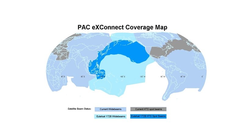 EUTELSAT 172B Coverage Map for Panasonic Avionics (PRNewsfoto/Panasonic Avionics Corporation)