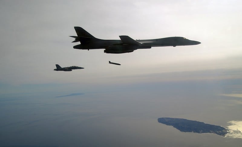 Lockheed Martin successfully fired production-configuration Long Range Anti-Ship Missiles from a U.S. Air Force B-1B bomber. Photo credit: U.S. Navy. (PRNewsfoto/Lockheed Martin)