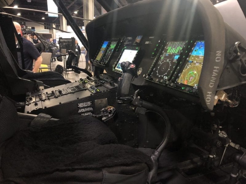 Genesys Aerosystems cocpkit in a UH-60A helicopter upgraded by Sierra Nevada Corp.