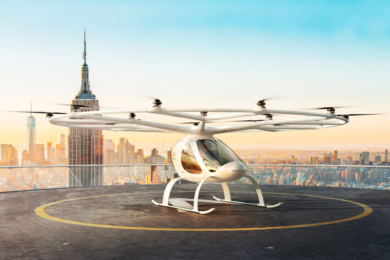 Imagery of a Volocopter in New York. (Volocopter)