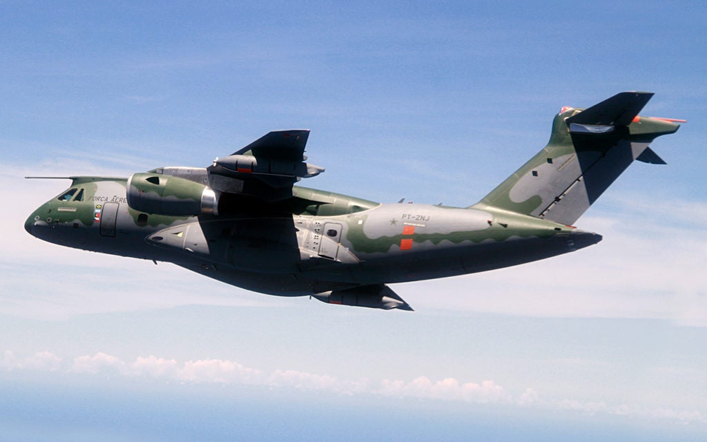 The Embraer KC-390 in flight. (Embraer)