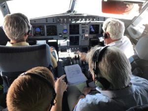 Pilots and engineers from American Airlines and L3Harris in 2019 completed flight tests evaluating the use of SafeRoute+ ADS-B In retrofit technology. Photo: L3Harris