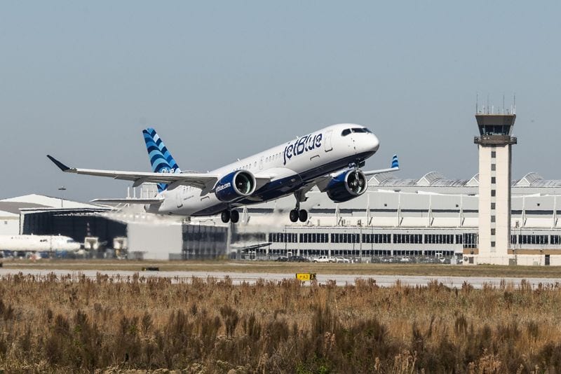 jetblue a220 300 inaugural test flight