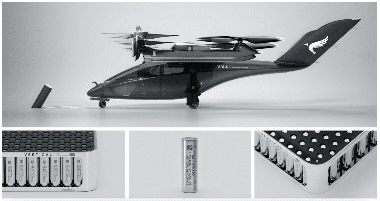 Vertical Aerospace Chooses Molicel to Provide Battery Cells for the VX4