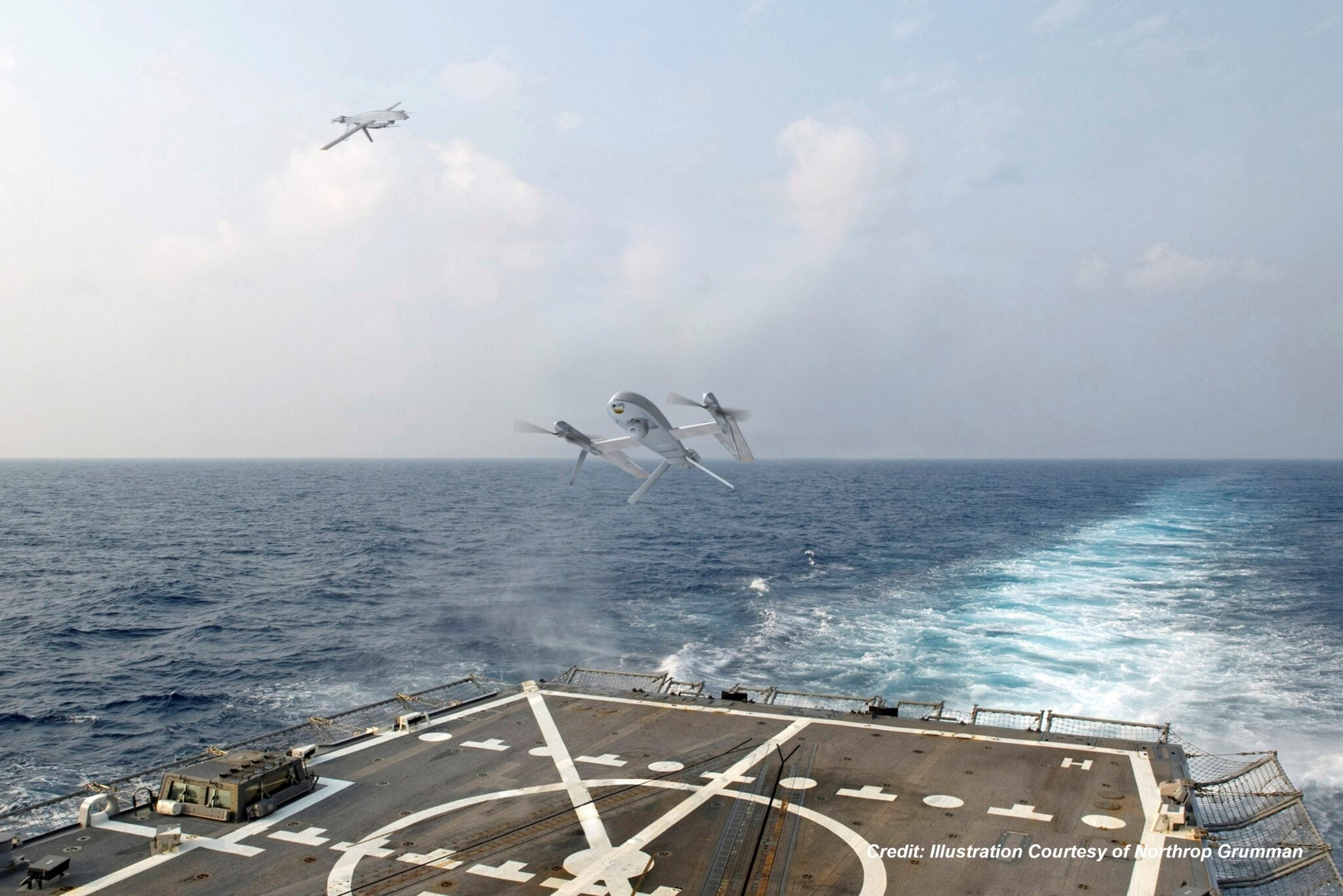 Northrop Unveils DARPA Shipboard Drone Concept for Navy Tactical ...