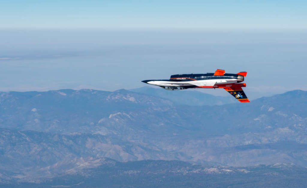 The X-62A VISTA aircraft flies inverted over Edwards AFB, Calif. on August 22, 2022 (U.S. Air Force Photo)