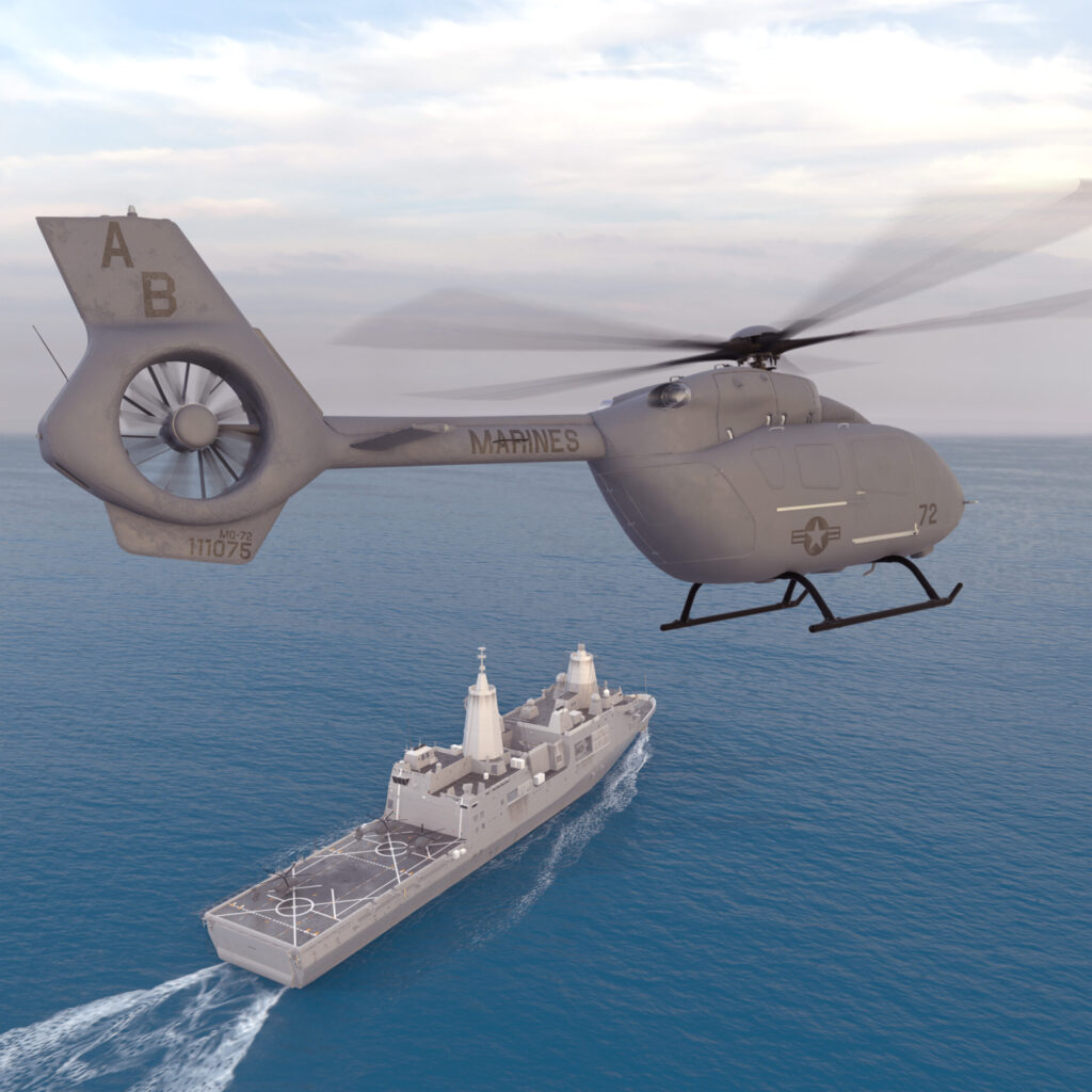 Rendering of Airbus' MQ-72C, its offering for the Marine Corps' Aerial Logistics Connector program. Photo: Airbus.
