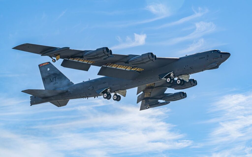 Pictured is a B-52H Stratofortress assigned to the 23rd Expeditionary Bomb Squadron taking off in support of Bomber Task Force Europe at Morón Air Base, Spain on May 27 (U.S. Air Force Photo)