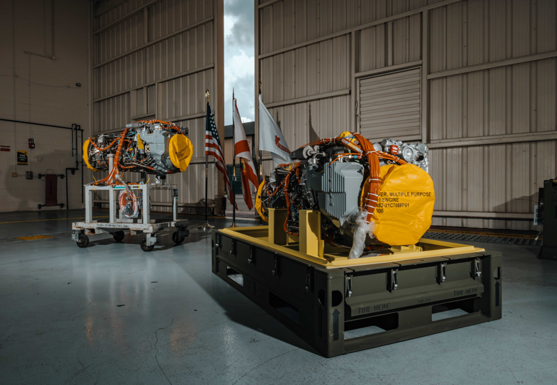 Sikorsky receives the first two GE Aerospace T901 engines at its West Palm Beach, Florida facility for integration on a UH-60M Black Hawk helicopter. (Photo: Sikorsky)