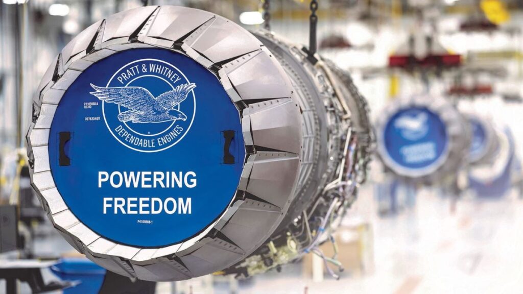 Pictured is a Pratt & Whitney photo of its F135 engine for the F-35 fighter.