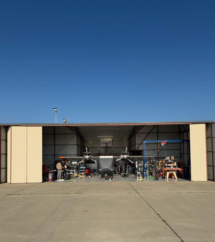 Grid Aero's Lifter Lite autonomous cargo aircraft inside a hangar. Photo: Grid Aero